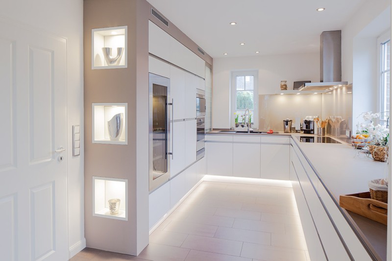 LED lighting of the kitchen base