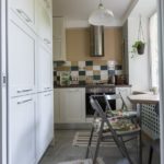 Colored tiles in an apron