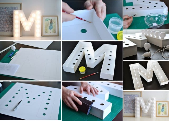 Interior letters with flashlights