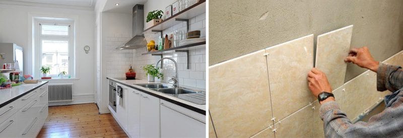 ceramic tiles on the kitchen walls