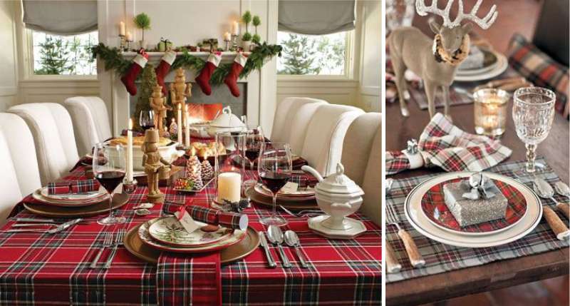 Red table setting for the new year