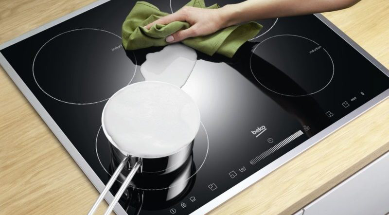 Induction hob cleaning