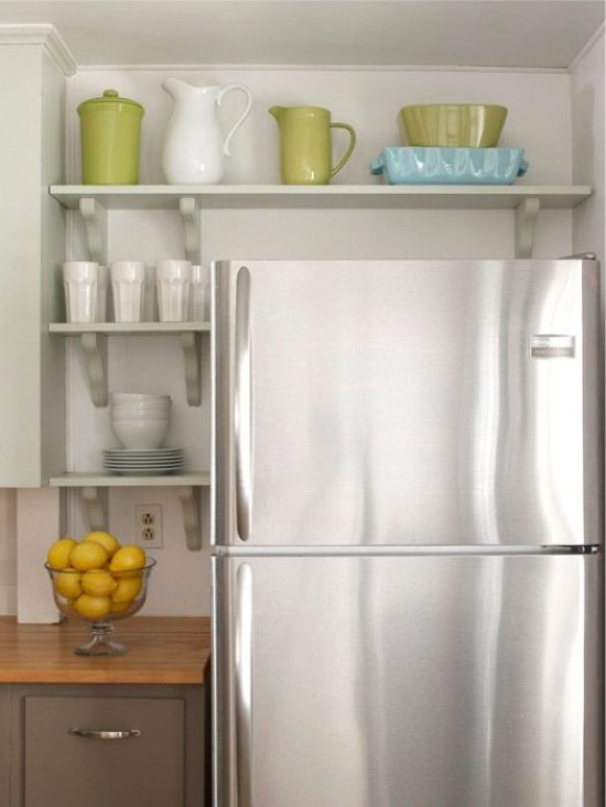 Storage above the refrigerator