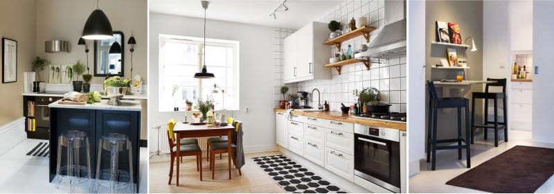 Warna dinding di dapur dalam gaya Scandinavia