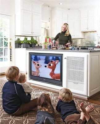 Unusual place for TV in the kitchen