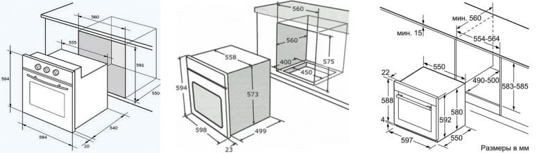 oven afmetingen