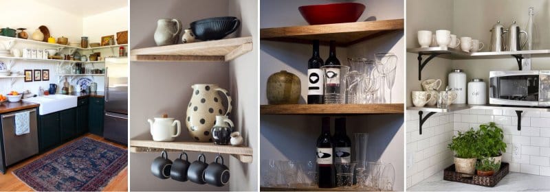 Corner shelves for the kitchen