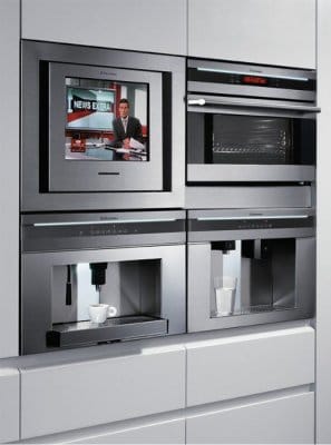 built-in TV in the kitchen