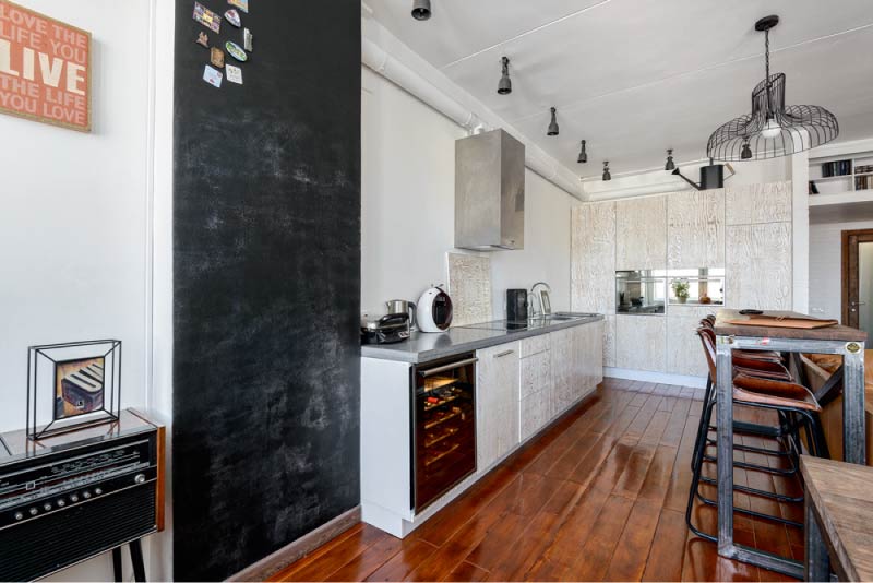 Painted concrete ceiling