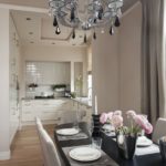 Two windows in the kitchen-dining room