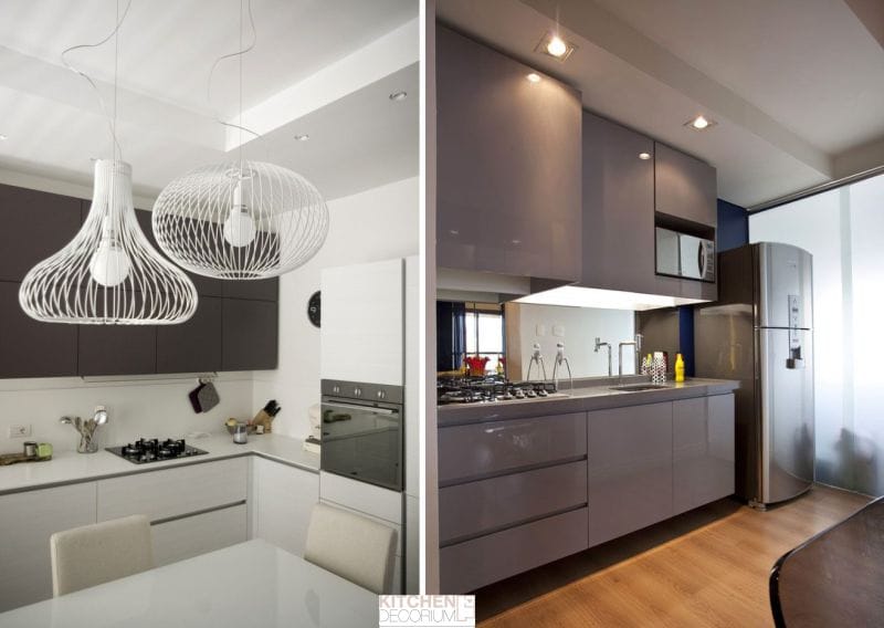 Plasterboard ceiling in the kitchen - a two-level