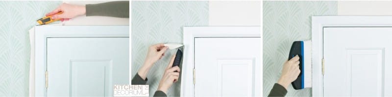 How to glue wallpaper near the door