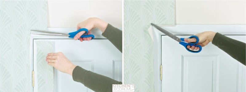 How to glue wallpaper near the door