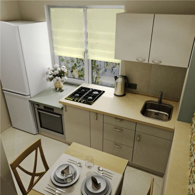 Small kitchen beige