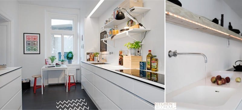 Neutral lighting in the kitchen - warm white LED strip