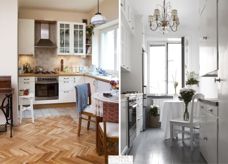 Whitewashing and painting the ceiling of the kitchen