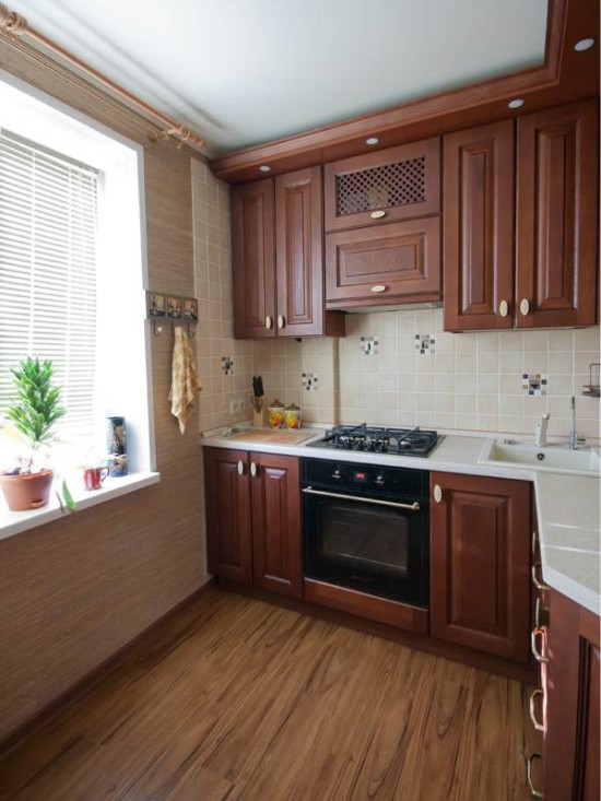 Fabric ceiling in the kitchen