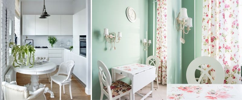 White wooden dining table