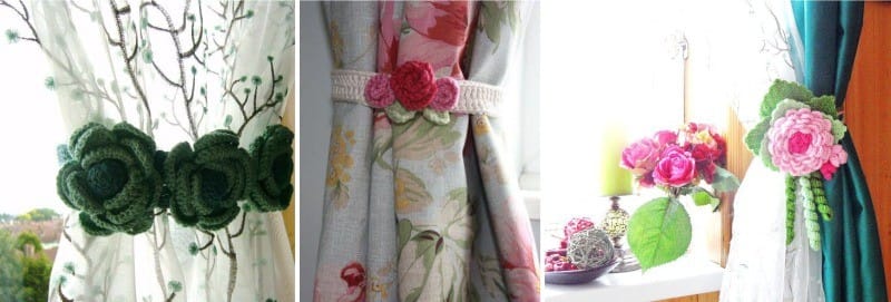 Ideas knitted holders for curtains