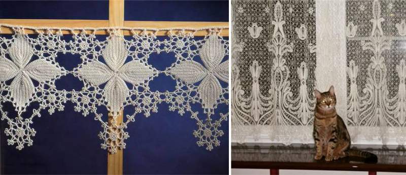 Ideas knitted curtains - Irish lace