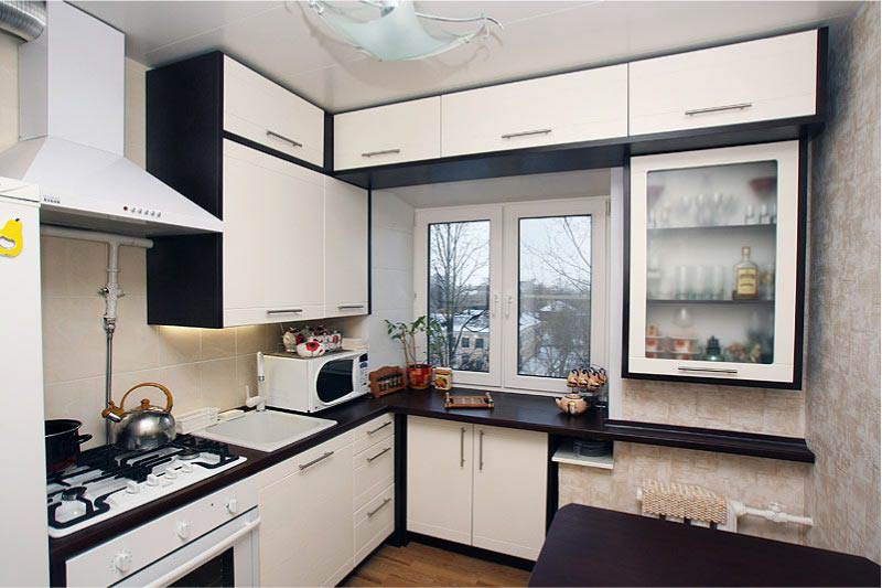 Kitchen with window-top