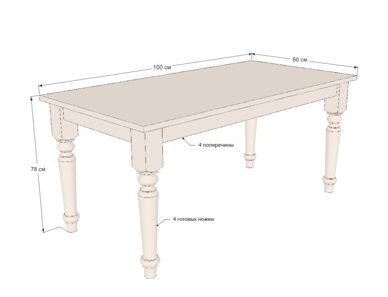 Table de cuisine faites-le vous-même - dessin