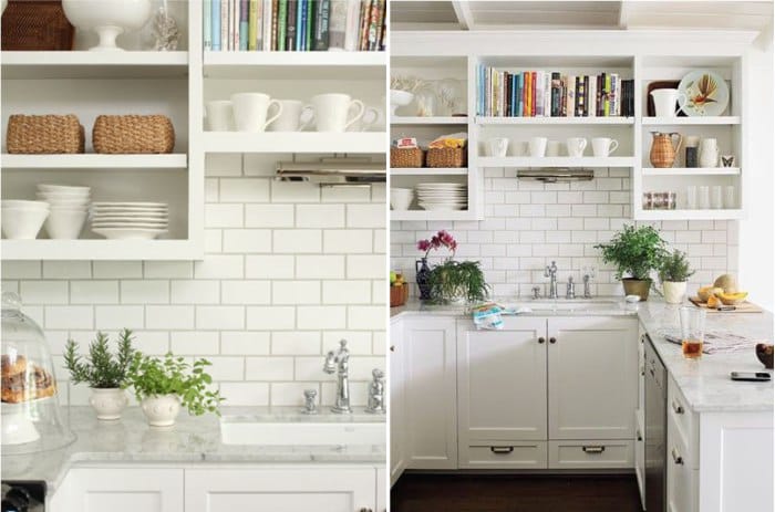 Marble worktop with white set