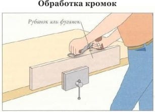 Edging boards for worktops with a plane