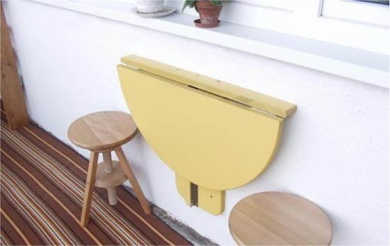 Folding table for window sill