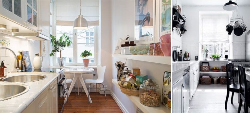 Rideaux romains pour la cuisine dans le style scandinave