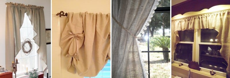 Curtain arch for kitchen from flax