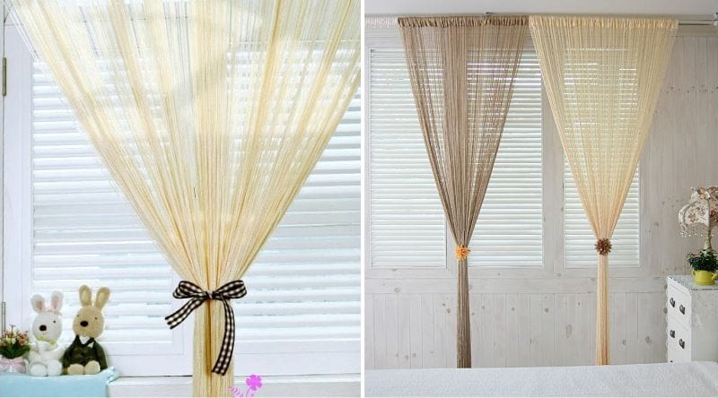 Curtains thread - ways of tying and decor