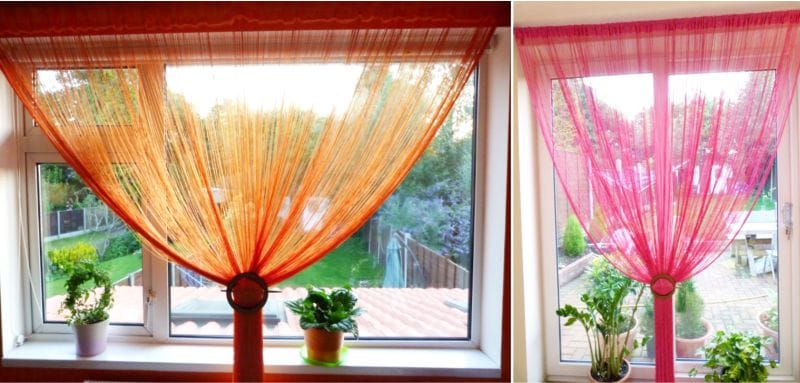 Curtains thread - ways of tying and decor