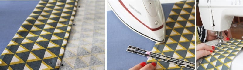 Curtains with grommets with your own hands - we iron the glue tape, we do the bending and we sew it