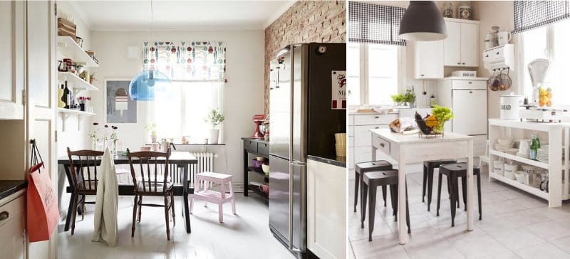 Fabric blinds in the kitchen