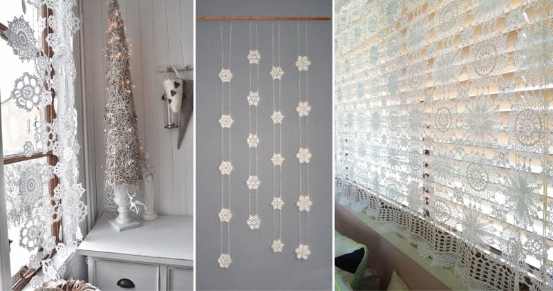 Snowflake curtains ditenun