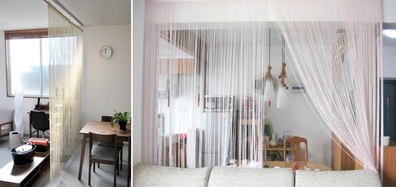 Zoning with string curtains