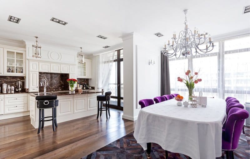 Art Deco in the interior of the kitchen-dining room