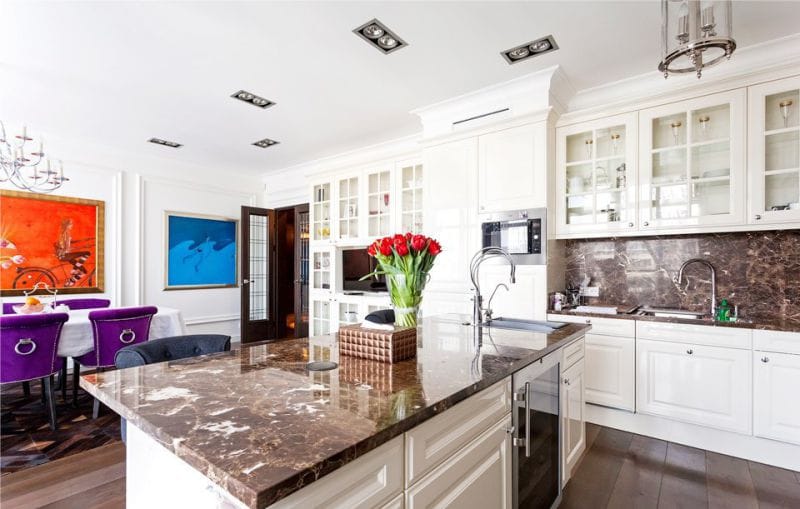 Art Deco in the interior of the kitchen-dining room