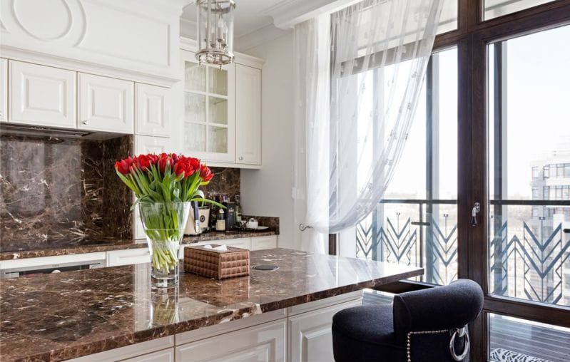 Art Deco in the interior of the kitchen-dining room