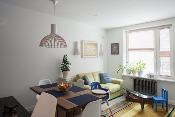 Sconce in the interior of the kitchen-living room