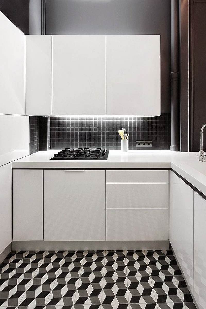 Black and white kitchen