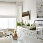 Design white monochrome kitchen