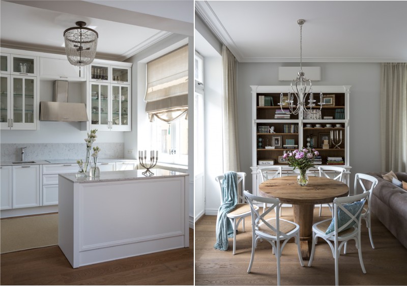 Interior of a 30-meter kitchen-dining-living room