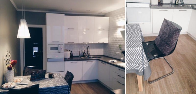 Porcelain stoneware in the interior of the kitchen