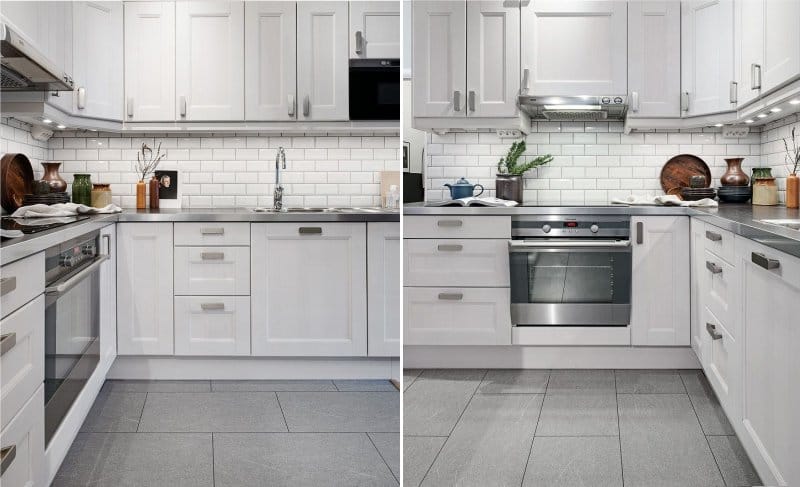 Porcelain stoneware in the interior of the kitchen