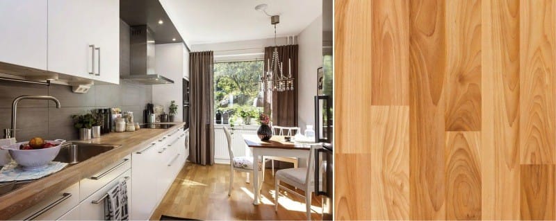 Brown laminate in the interior of the kitchen