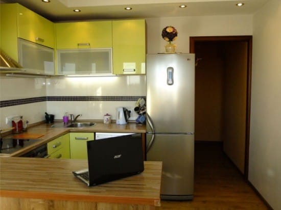 Kitchen with dining area in the bay area