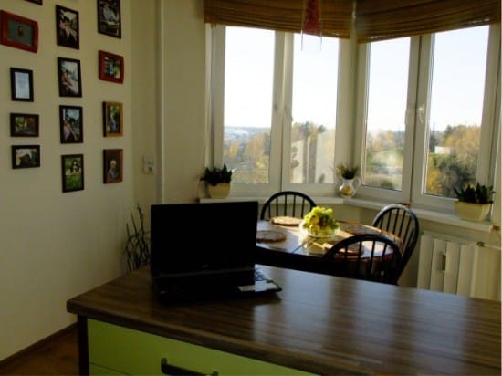 Kitchen with dining area in the bay area