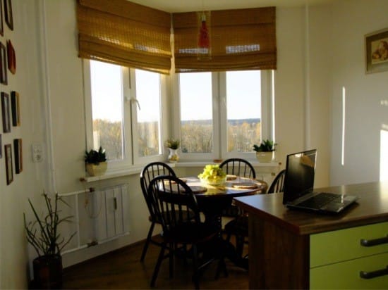 Kitchen with dining area in the bay area